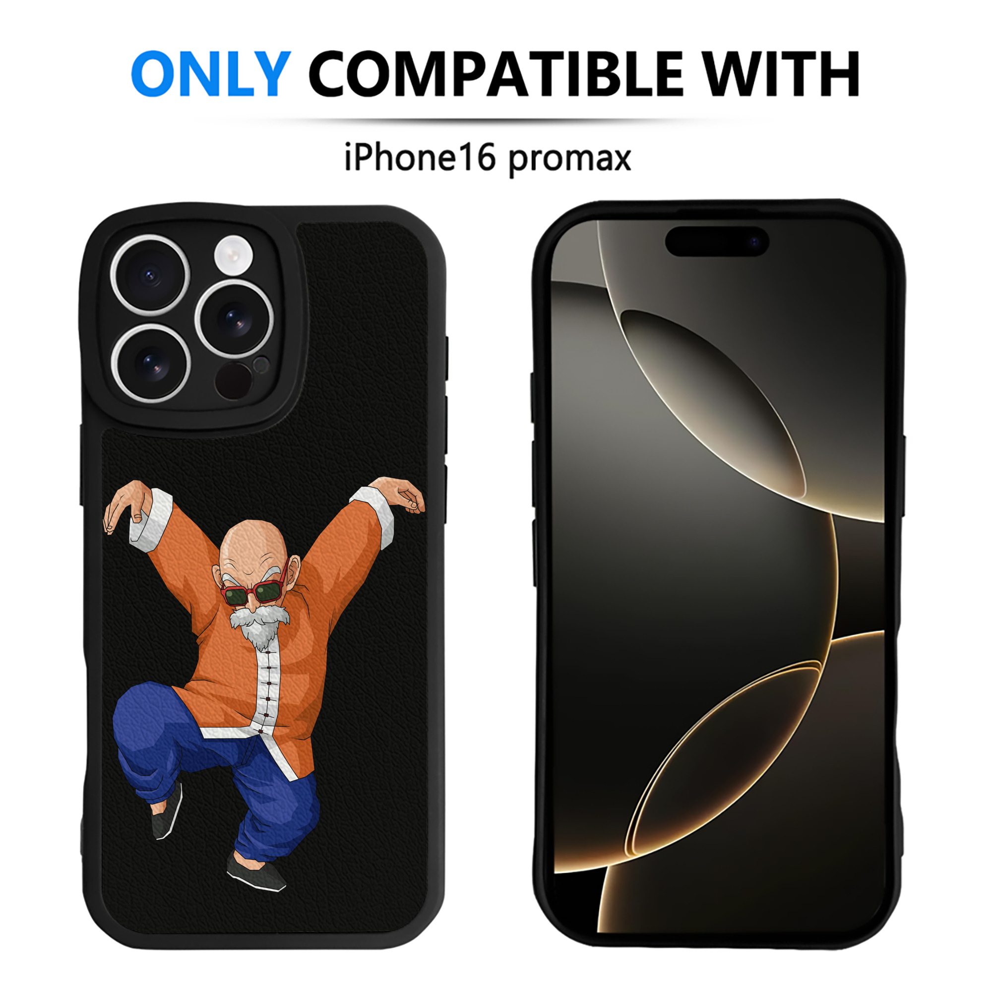 （画像用） ドラゴンボール 亀仙人（かめせんにん） DRAGON BALL Master Roshi Kame Sennin 【iPhone 16シリーズ対応】シリコンスマホケース（レザー調） 材質：シリコン